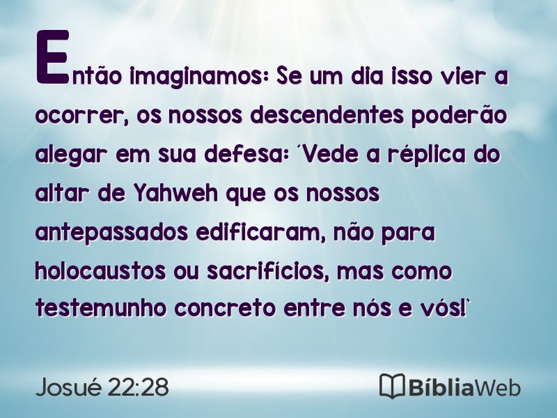 Josué 22:28 em imagem para compartilhar