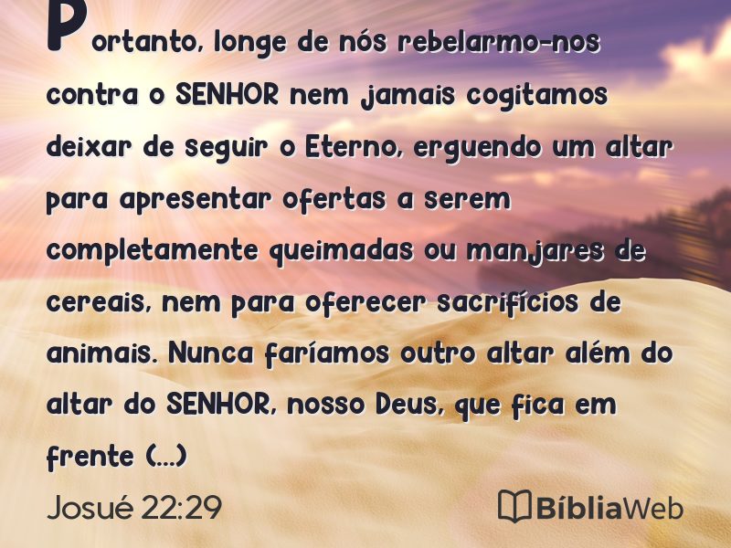 Josué 22:29 em imagem para compartilhar