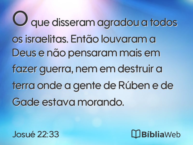 Josué 22:33 em imagem para compartilhar