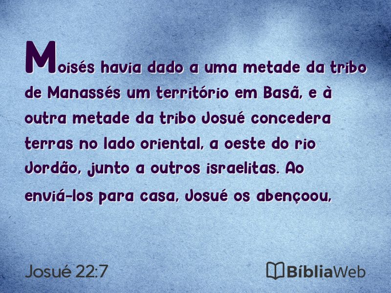 Josué 22:7 em imagem para compartilhar