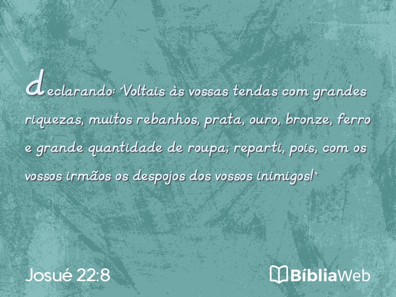 Josué 22:8 em imagem para compartilhar