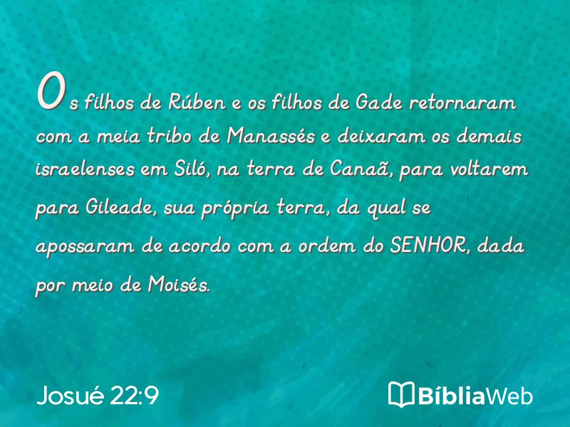 Josué 22:9 em imagem para compartilhar