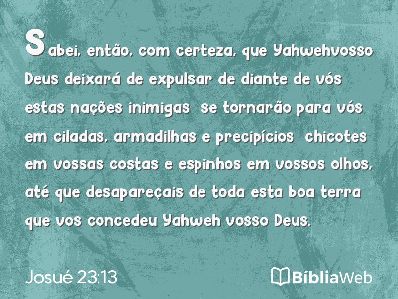 Josué 23:13 em imagem para compartilhar