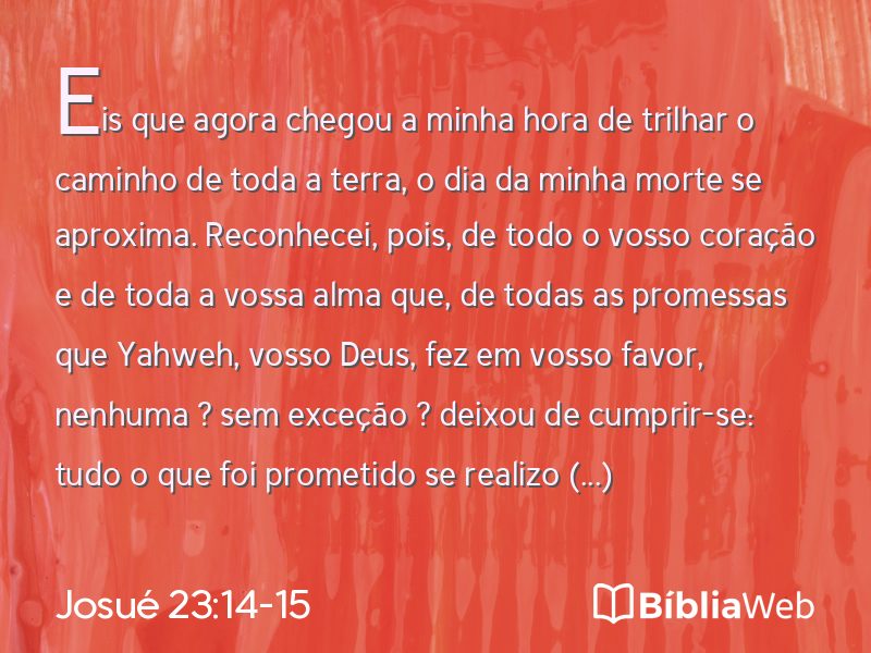 Josué 23:14-15 em imagem para compartilhar