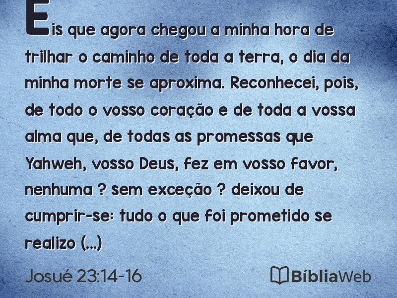 Josué 23:14-16 em imagem para compartilhar
