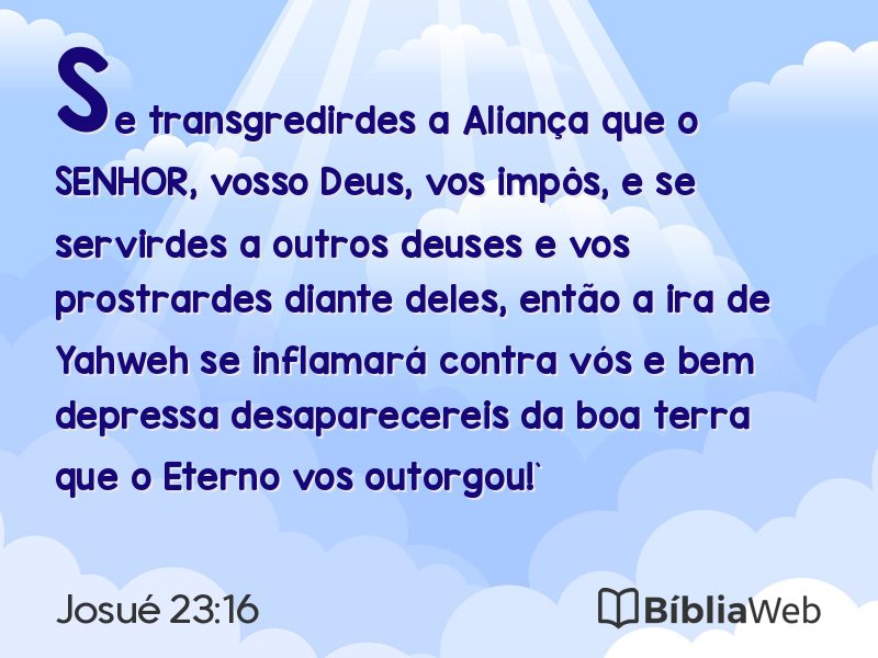 Josué 23:16 em imagem para compartilhar