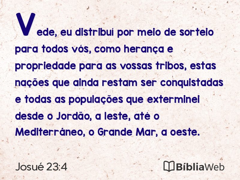 Josué 23:4 em imagem para compartilhar