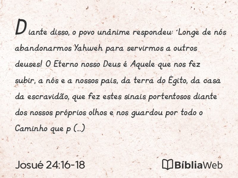 Josué 24:16-18 em imagem para compartilhar