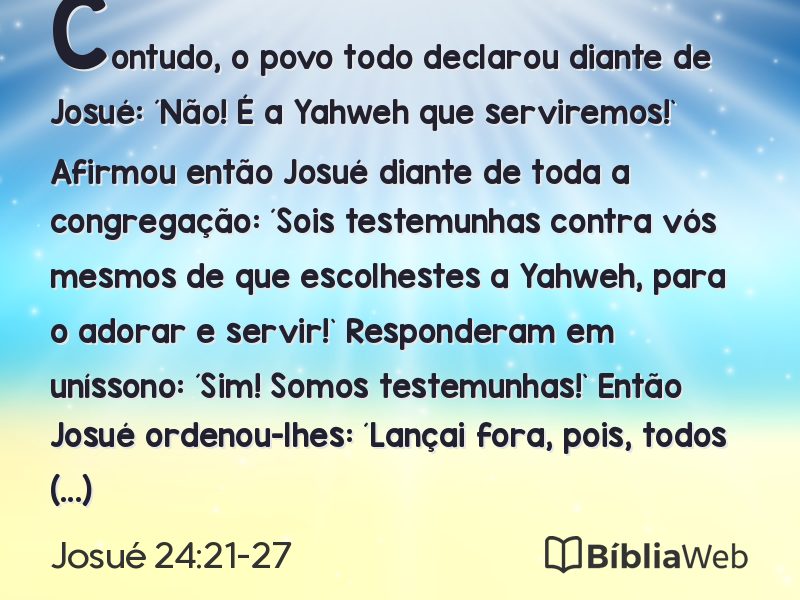 Josué 24:21-27 em imagem para compartilhar