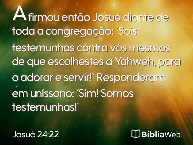 Josué 24:22 em imagem para compartilhar