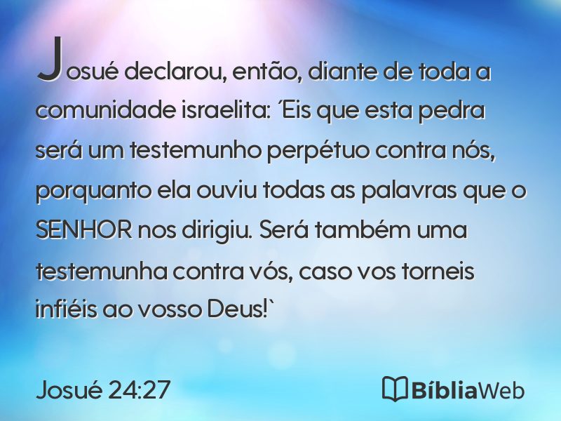 Josué 24:27 em imagem para compartilhar