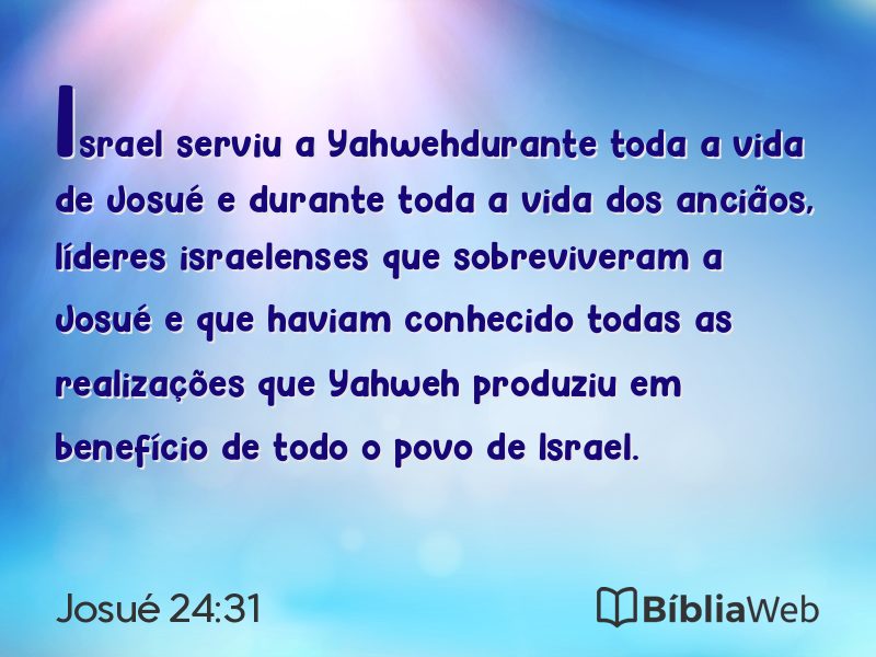 Josué 24:31 em imagem para compartilhar