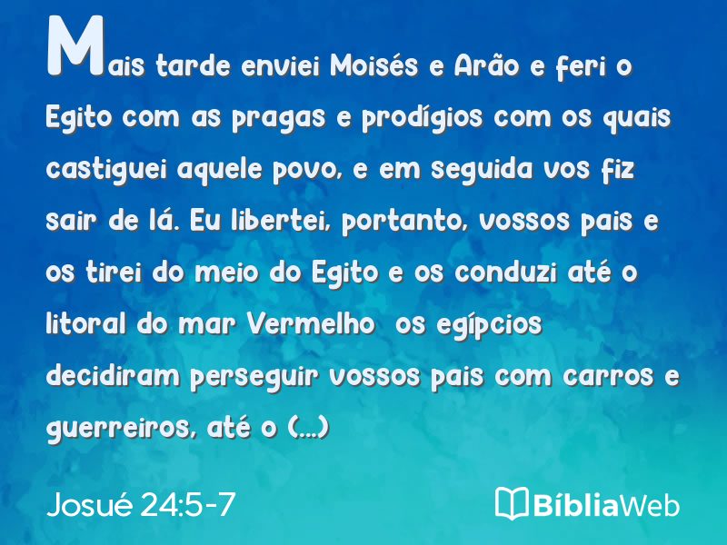 Josué 24:5-7 em imagem para compartilhar
