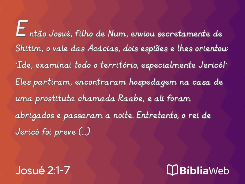 Josué 2:1-7 em imagem para compartilhar