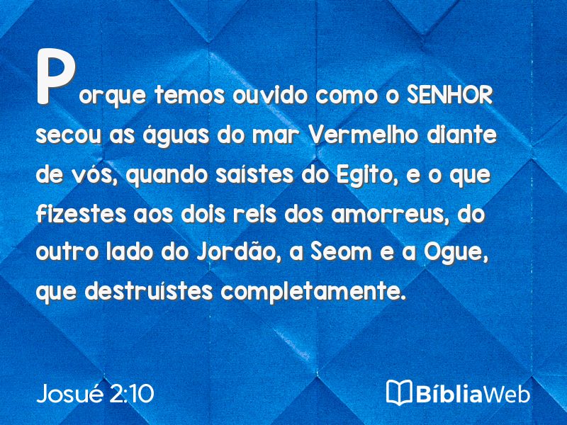 Josué 2:10 em imagem para compartilhar