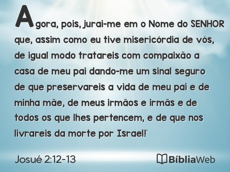 Josué 2:12-13 em imagem para compartilhar