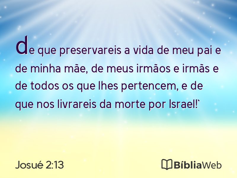 Josué 2:13 em imagem para compartilhar