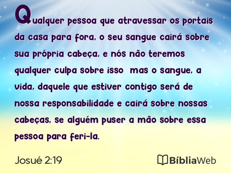 Josué 2:19 em imagem para compartilhar