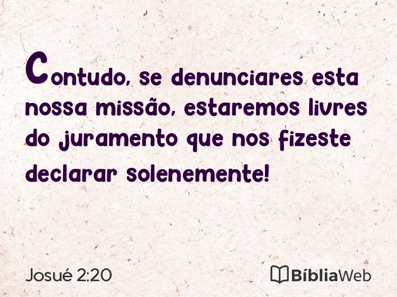 Josué 2:20 em imagem para compartilhar