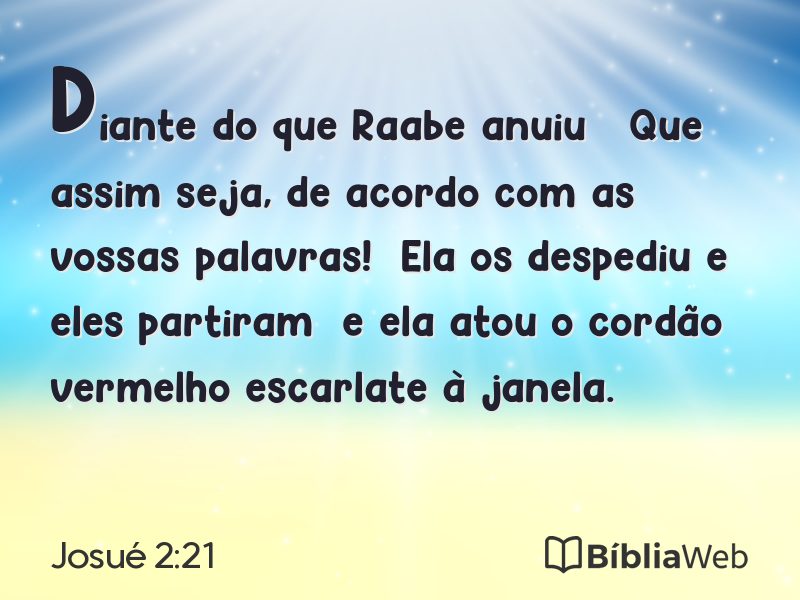 Josué 2:21 em imagem para compartilhar