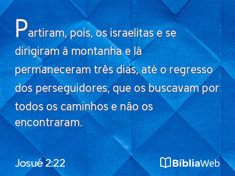 Josué 2:22 em imagem para compartilhar