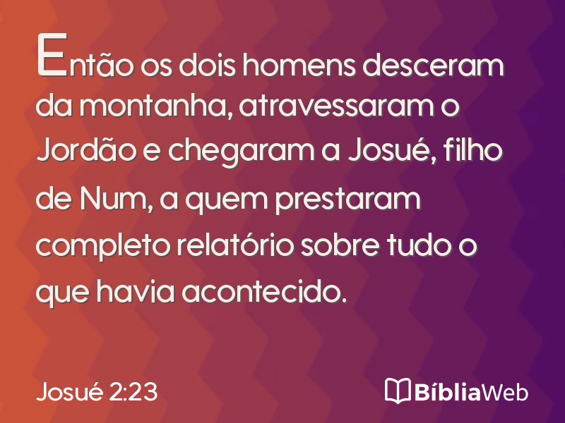 Josué 2:23 em imagem para compartilhar