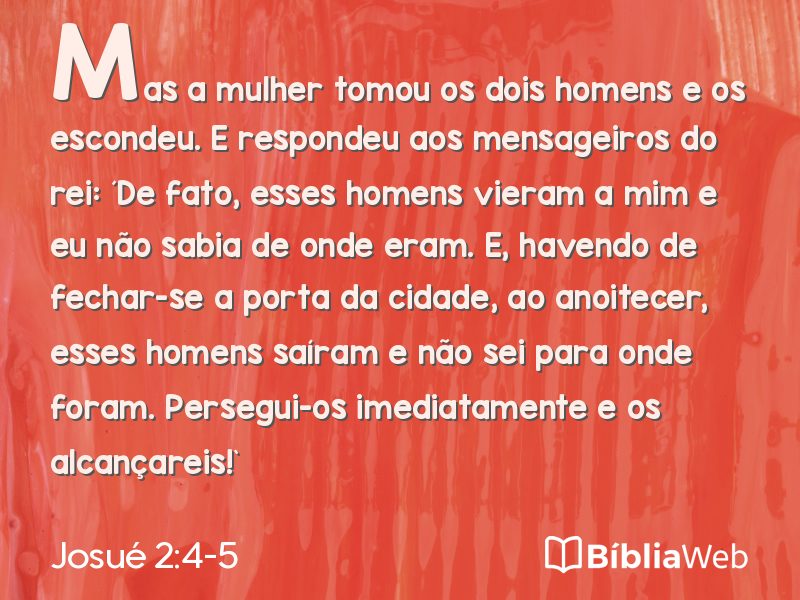 Josué 2:4-5 em imagem para compartilhar