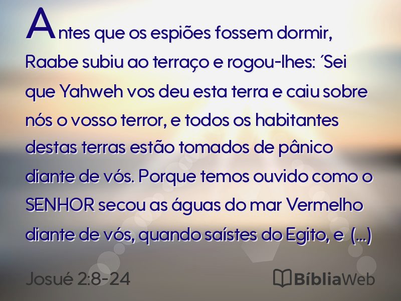 Josué 2:8-24 em imagem para compartilhar