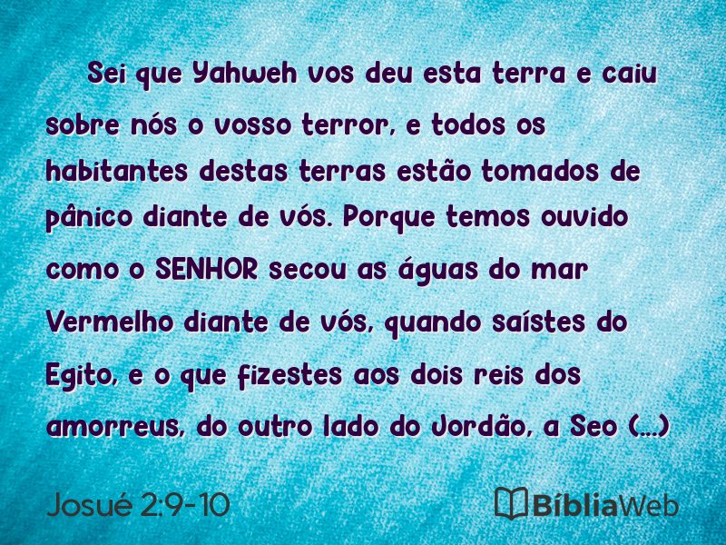 Josué 2:9-10 em imagem para compartilhar