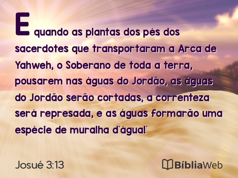Josué 3:13 em imagem para compartilhar