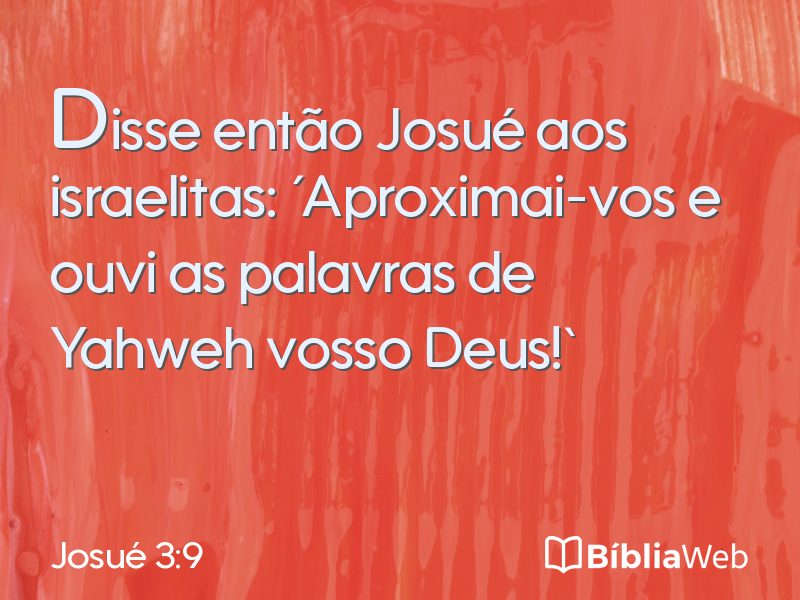 Josué 3:9 em imagem para compartilhar