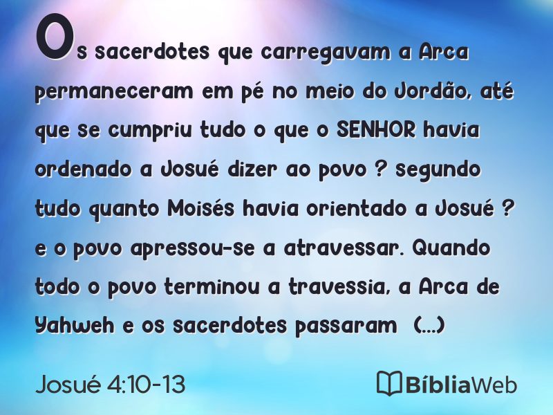 Josué 4:10-13 em imagem para compartilhar