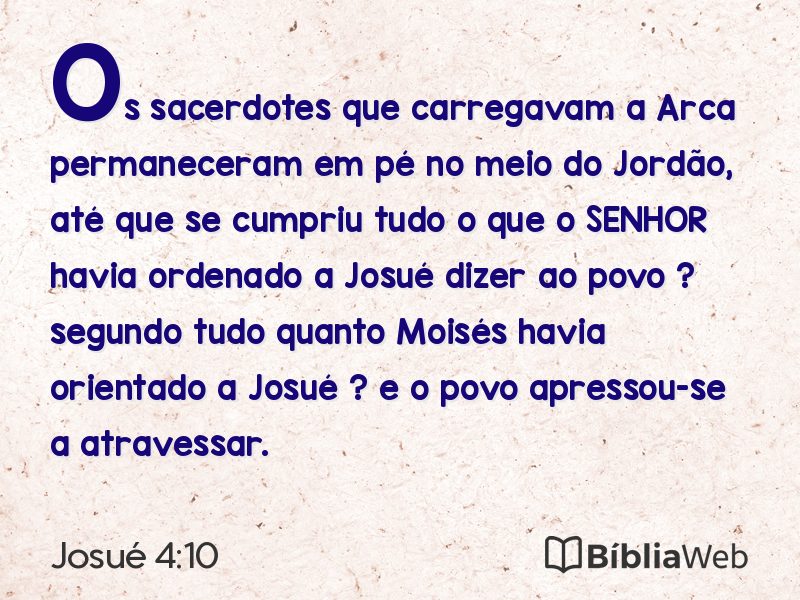 Josué 4:10 em imagem para compartilhar