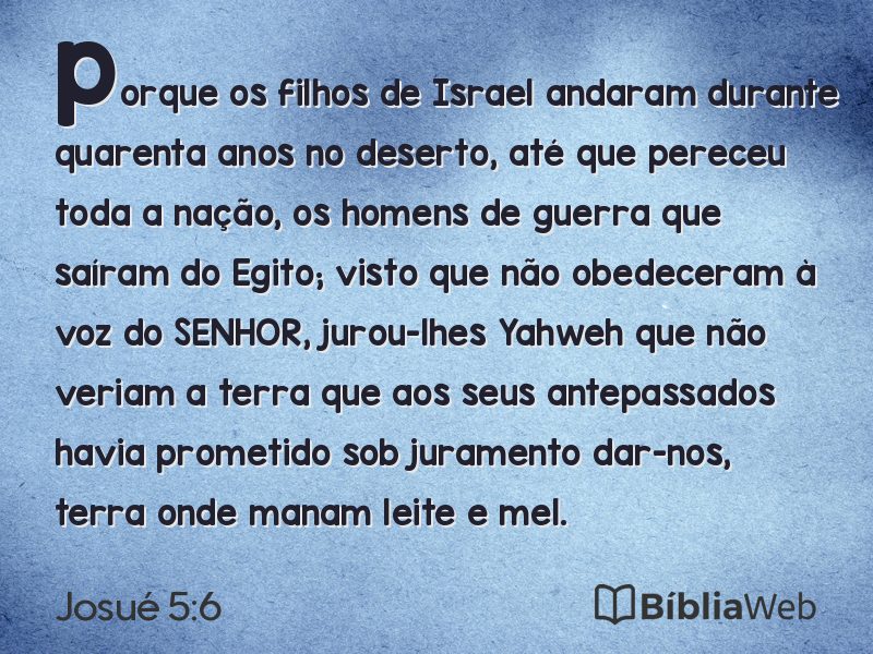 Josué 5:6 em imagem para compartilhar