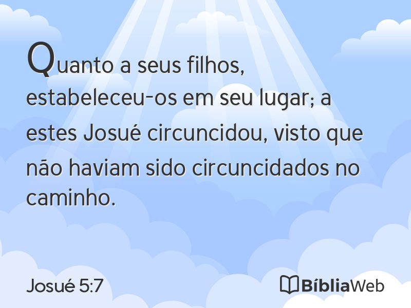 Josué 5:7 em imagem para compartilhar