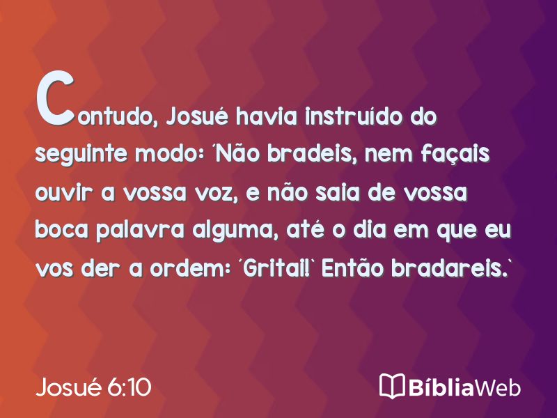 Josué 6:10 em imagem para compartilhar