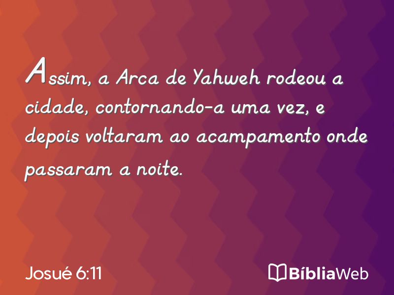 Josué 6:11 em imagem para compartilhar