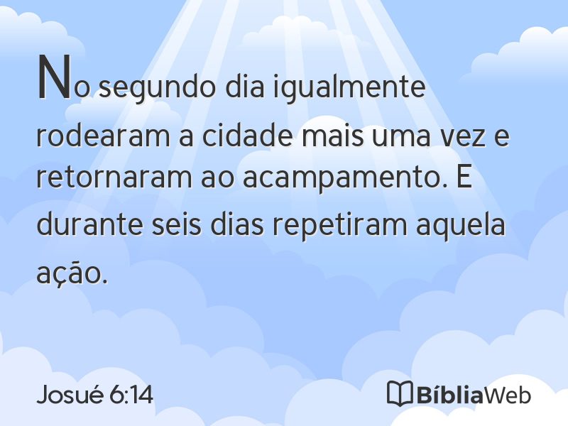 Josué 6:14 em imagem para compartilhar