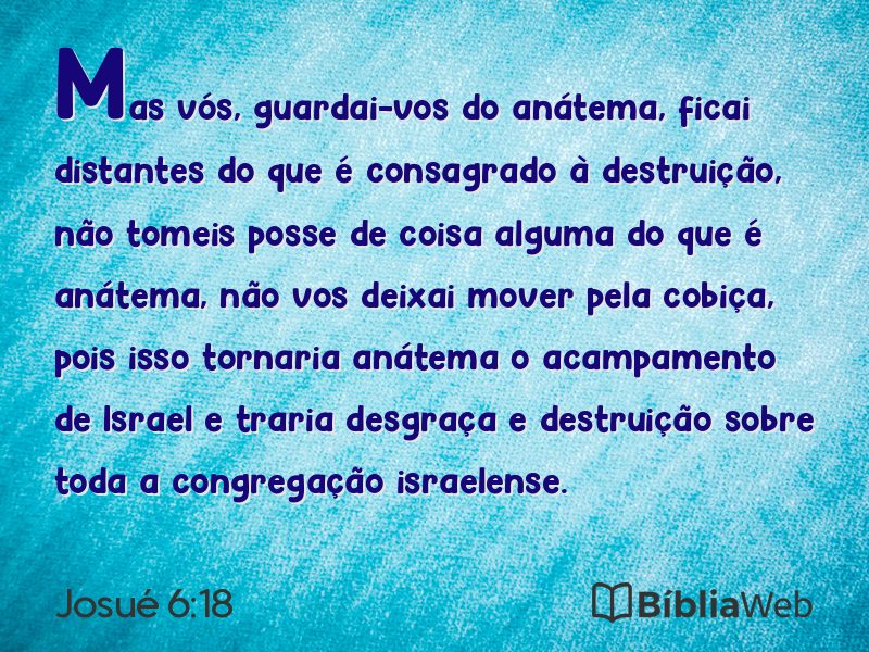 Josué 6:18 em imagem para compartilhar