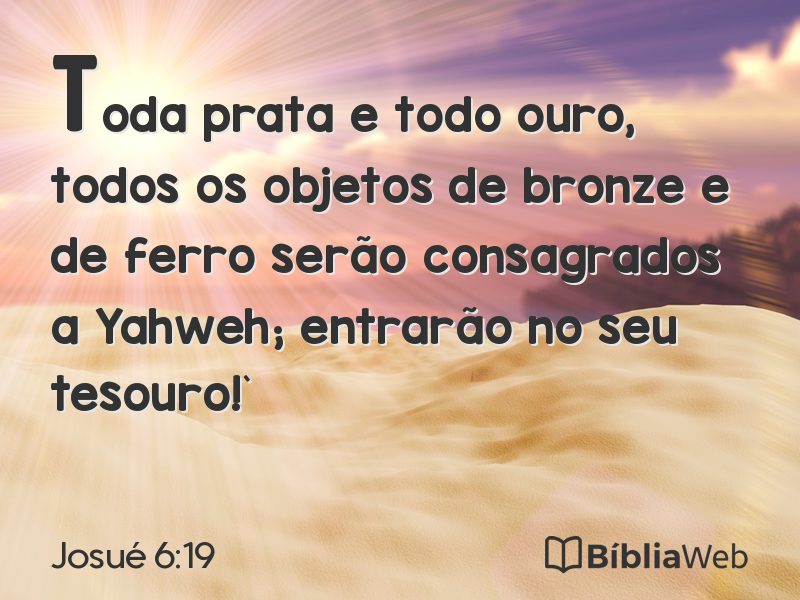 Josué 6:19 em imagem para compartilhar