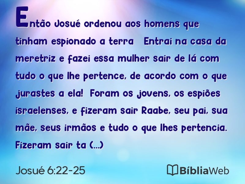 Josué 6:22-25 em imagem para compartilhar