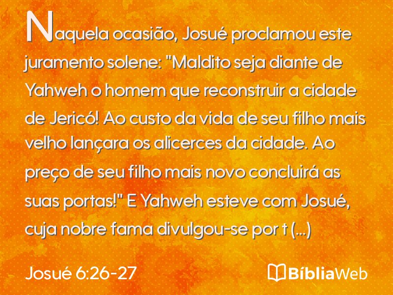 Josué 6:26-27 em imagem para compartilhar