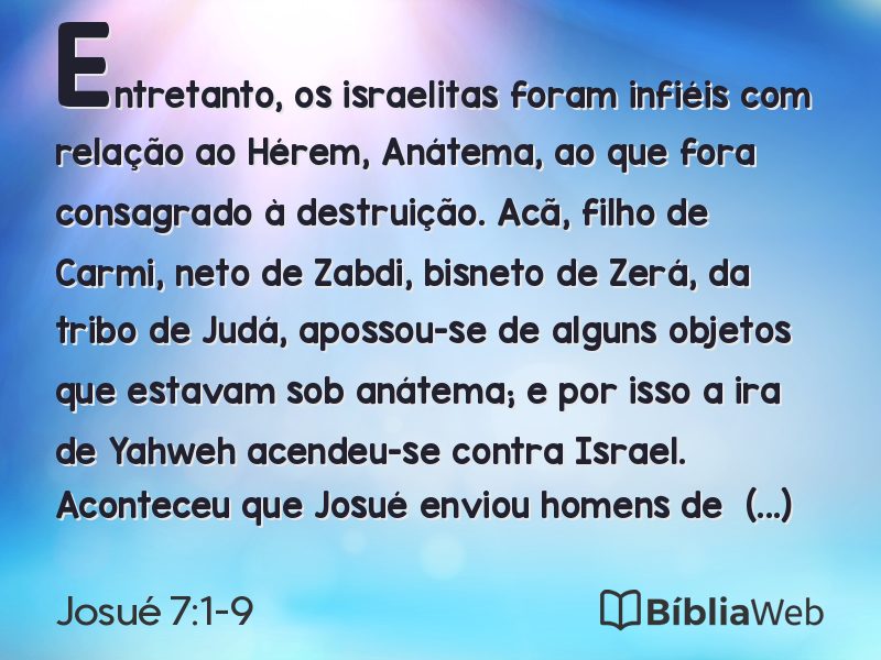 Josué 7:1-9 em imagem para compartilhar