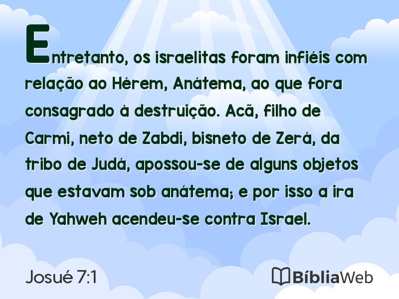 Josué 7:1 em imagem para compartilhar