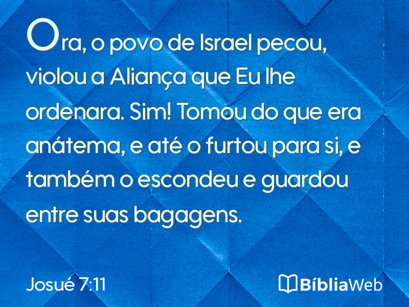Josué 7:11 em imagem para compartilhar