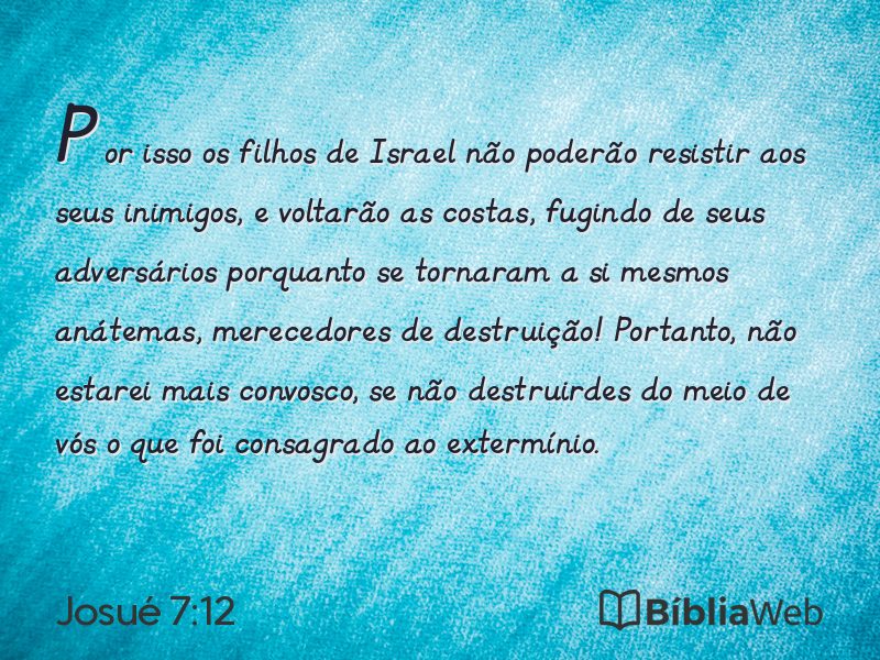 Josué 7:12 em imagem para compartilhar