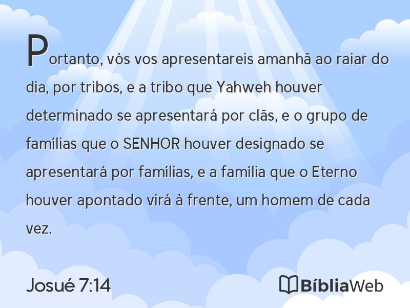 Josué 7:14 em imagem para compartilhar