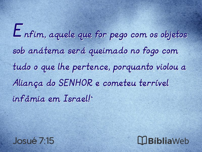 Josué 7:15 em imagem para compartilhar