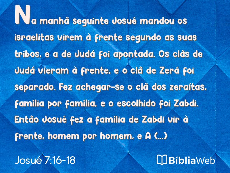 Josué 7:16-18 em imagem para compartilhar