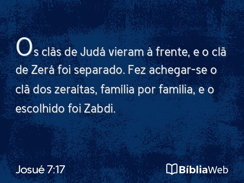 Josué 7:17 em imagem para compartilhar